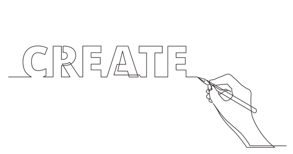 Creative design（クリエイティブデザイン）を表すイラスト